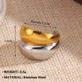 Two-tone 18K gold plated stainless steel chunky ring with smooth polished finish - Minimalist Two-Tone Streamline Thick Design (1112)