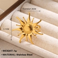 Klobiger Sonnenstrahl Ring aus Edelstahl mit 18k Vergoldung und Geometrie Design - Sonnenstrahlen Stil (1572)