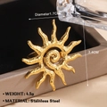 Vergoldeter Sonnenring aus Edelstahl mit Hammerschlag-Struktur und 1,7cm Durchmesser - Goldener Ring
