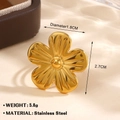 Goldener Edelstahlring mit luxuriösem Fünfblatt-Blumendesign und radialer Texturierung - Fünfblättrige Blume Stil (1881) / Gold