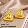 Boucles d'oreilles minimalistes triangle en or et acier inoxydable géométrique - Boucles d'Oreilles Triangle Doré