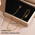 Minimalistisches goldenes Perlen-Fußkettchen aus Edelstahl, Länge 19+5cm mit Verschluss - Kleine Perlenkette Stil (1262) / Gold