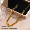 Vergoldete Edelstahl-Fußkette für Damen, 21+5cm Länge mit 0,7cm Breite im schlichten Stil - Breiter Cuban Kette Stil (1699-1) / Gold