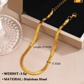 Goldenes Edelstahl Schlangenkette Fußkettchen mit Karabinerverschluss für Damen am Strand - Minimalistischer Schlangenkette Stil (1700) / Gold