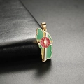Gold stainless steel Dominica map pendant with colorful flag enamel for DIY jewelry - Gold