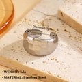Silver hammered texture stainless steel open ring with 1.7CM diameter and 3.5g weight - Hammered Wide Style (1548) / Steel