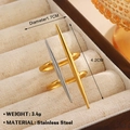 Minimalist stainless steel ring with gold and silver conical spikes and 1.7cm diameter - Vertically Staggered Spikes Style (ZN1695-1605)