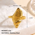 Adjustable golden stainless steel starfish ring with shell texture for beach vacation style - Abstract Shell Style (1135) / Adjustable Open / Gold