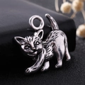 Ciondolo gatto argento antico per creazione gioielli fai-da-te e accessori collane - Argento Antico