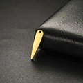 Gepolijste 18K vergulde roestvrijstalen druppel hanger op zwarte getextureerde achtergrond - Goud