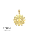 18K vergoldeter Edelstahl Sonnenstrahlen Auge Anhänger mit Maßen 31x29mm - Gold