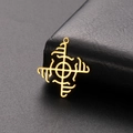 Ciondolo a mulino a vento in acciaio inossidabile dorato con design geometrico - Oro