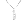 Minimalist silver stainless steel ballet slipper pendant necklace with delicate chain - Necklace / Steel