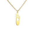 Golden double-sided polished stainless steel ballet shoes pendant with fine chain - Necklace / Gold