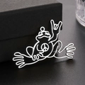 Polished silver stainless steel peace frog pendant for DIY jewelry making accessories - Steel
