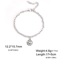 Antique silver soccer pendant bracelet with 17+5cm adjustable chain and sports charm - Chain Style