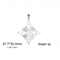 Macro detail of stainless steel Celtic knot pendant with dimensions 27.7 by 30.3 mm - Steel