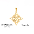 Golden stainless steel Celtic knot pendant with occult symbols for DIY jewelry making - Gold