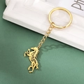 Portachiavi con cavallo celtico dorato con motivi tribali e ciondolo a forma di cavallo - Oro