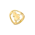 Gothische gouden roestvrijstalen ring met heksensilhouet op een witte achtergrond - US 7 / Goud