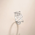 Anillo de la Diosa de la Triple Luna con pentagrama de plata en acero inoxidable pulido - US 6 / Color acero