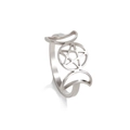 Anello unico in acciaio inossidabile tripla luna con pentagramma su sfondo bianco - US 7 / Colore acciaio