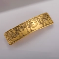 Franse vintage zinklegering haarklem met goudkleurig reliëf bos- en maanpatroon - Antiek Goud
