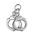 DIY silver zinc alloy mini handcuff connectors for jewelry making and pendants - Antique Silver