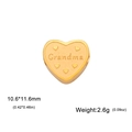 18K gold heart-shaped Grandma charm pendant with matte border and engraved lettering - Grandma / Gold