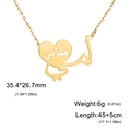 Collana a cuore araba Mama in acciaio inossidabile dorato regalo per la mamma - Oro
