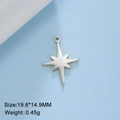 Macro shot of 19.6x14.9mm silver stainless steel North Star pendant for DIY jewelry - Style A / Steel