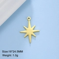 Detailed view of a golden octagonal star pendant with dimensions 18x24.5mm and 1.0g weight - Style B / Gold