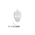 Hohler Totenkopf-Anhänger aus Edelstahl, 11,1*18,5MM für DIY-Schmuckherstellung - 11.1*18.5mm / Stahlfarben