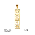 Gold stainless steel rectangle pendant featuring Eye of Horus and Ankh hollow carvings - Gold Rectangle Style