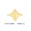 Détails de taille pour breloque nœud celtique doré en acier inoxydable 14,8x18,3mm - Couleur Or Style B Double Trou