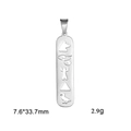 Vertical silver stainless steel pendant with animal engravings and 7.6x33.7mm dimensions - Steel Color Long Oval Style