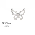 Poliertes silbernes Schmetterling-Anhänger-Zubehör aus Edelstahl mit Maßen 21x17,9mm - Stil A / 21*17.9mm / Stahlfarbe