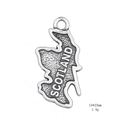 Ciondolo mappa della Scozia in argento antico 15x23mm per creazione gioielli - Argento Antico