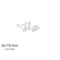 Silver stainless steel hollow butterfly connector charm for DIY jewelry, size 20.7x9.7mm - Style C / 20.7*9.7mm / Steel