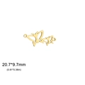 18K gold-plated stainless steel hollow butterfly charm with rings, size 20.7x9.7mm - Style C / 20.7*9.7mm / Gold