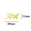 18K gold-plated butterfly letter A pendant for DIY jewelry making, 28mm length - Style D / 28*11mm / Gold