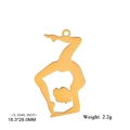 Pendentif gymnaste doré en acier inoxydable pour la création de bijoux DIY - Style C / Or