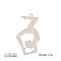 Pendentif gymnaste en pose de pont en acier inoxydable pour bijoux DIY, 18,3x28mm - Style C / Acier