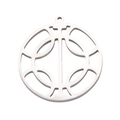 Polished silver geometric hollow circles stainless steel pendant with overlapping rings - Steel