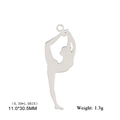 Pendentif gymnaste en acier inoxydable poli pour création de bijoux artisanaux - Style D / Acier