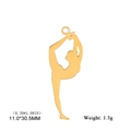 Pendentif gymnaste doré en acier inoxydable, pose de yoga, taille 11x30,5mm - Style D / Or