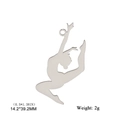 Pendentif gymnaste en acier inoxydable argenté pour bijoux DIY, taille 14,2x39,2mm net - Style E / Acier