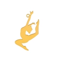 Pendentif gymnaste en acier inoxydable doré avec silhouette dynamique en plein saut - Style E / Or