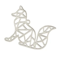 Ciondolo volpe stile origami in acciaio inossidabile argento lucido per gioielli fai da te - Color Acciaio