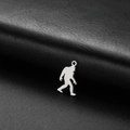 Minimalist stainless steel bigfoot gorilla silhouette pendant with polished silver finish - Pendant Only / Steel